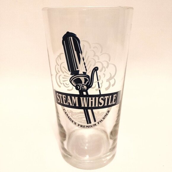 RETRO Steam Whistle Beer Glass Classic Logo PINT GLASS - Picture 1 of 4